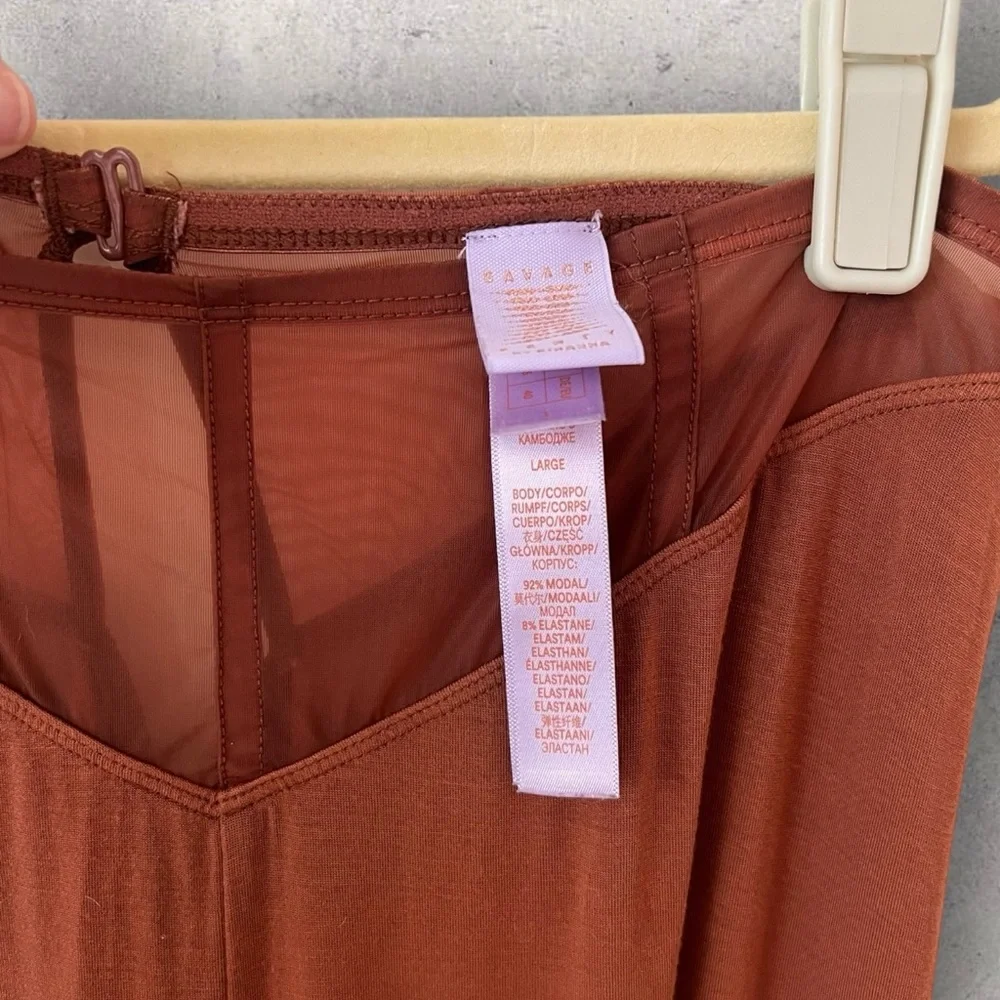 Savage X Fenty Aqua Hour Wide Leg Pant Cookie Brown Size L